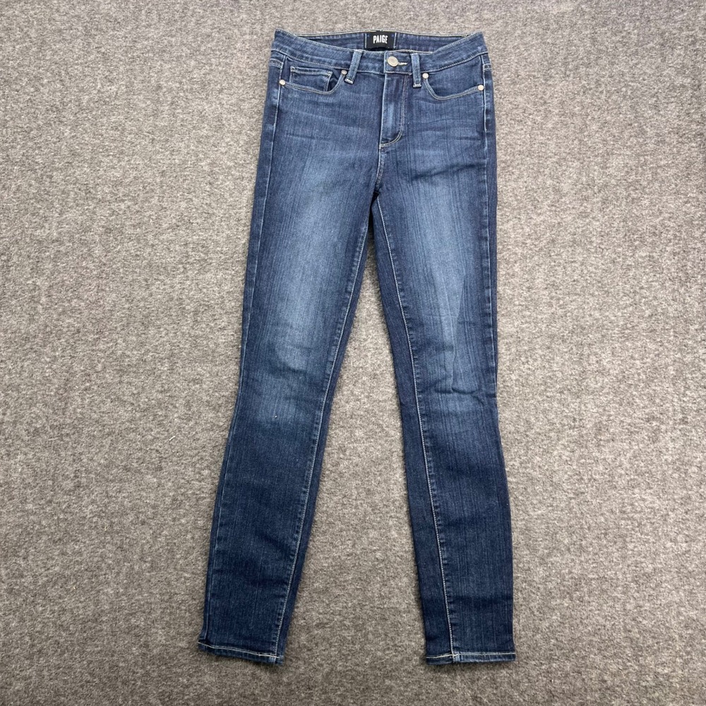 Paige Hoxton Ankle Skinny Jeans Womens 25 Dark Wash Blue High Rise Made in USA